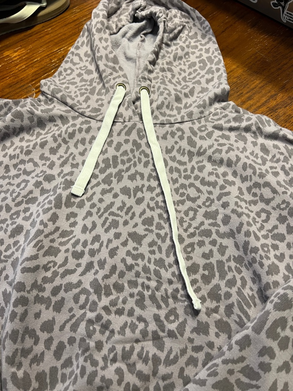 Buffalo David Bitton Purple Leopard-Print Hoodie with Cream Drawstring - Picture 2 of 5